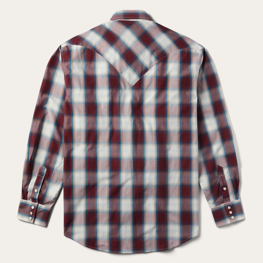 Wine Plaid Shirt Wine | Men Stetson Classic Cut