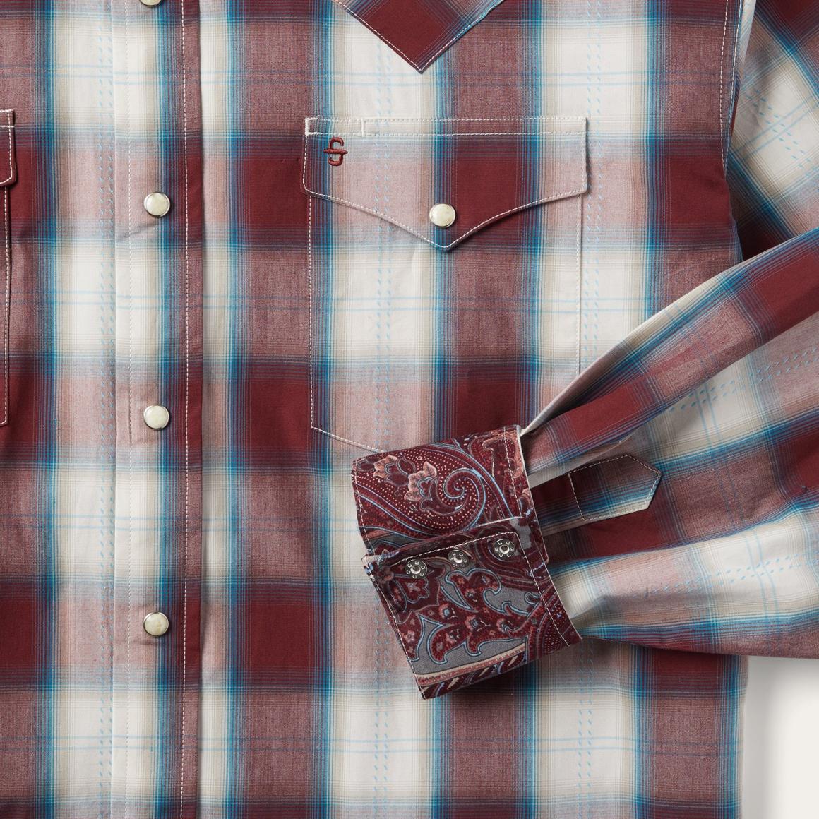 Wine Plaid Shirt Wine | Men Stetson Classic Cut