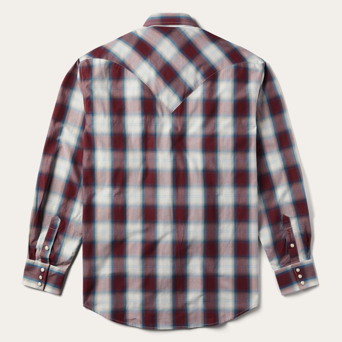 Wine Plaid Shirt Wine | Men Stetson Western Shirts