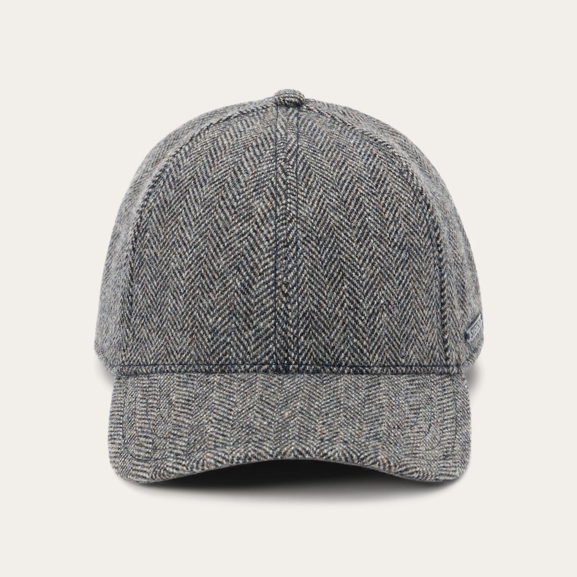Wool Herringbone Baseball Cap Anthra Melange Herringbone | Men/Women Stetson Caps &amp; Truckers
