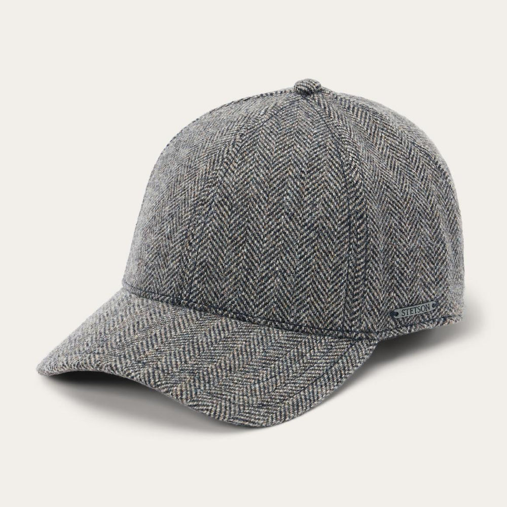 Wool Herringbone Baseball Cap Anthra Melange Herringbone | Men/Women Stetson Caps &amp; Truckers