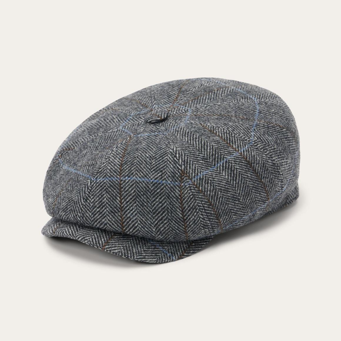 Wool Herringbone Hatteras Cap Grey Herringbone | Men/Women Stetson Caps &amp; Truckers