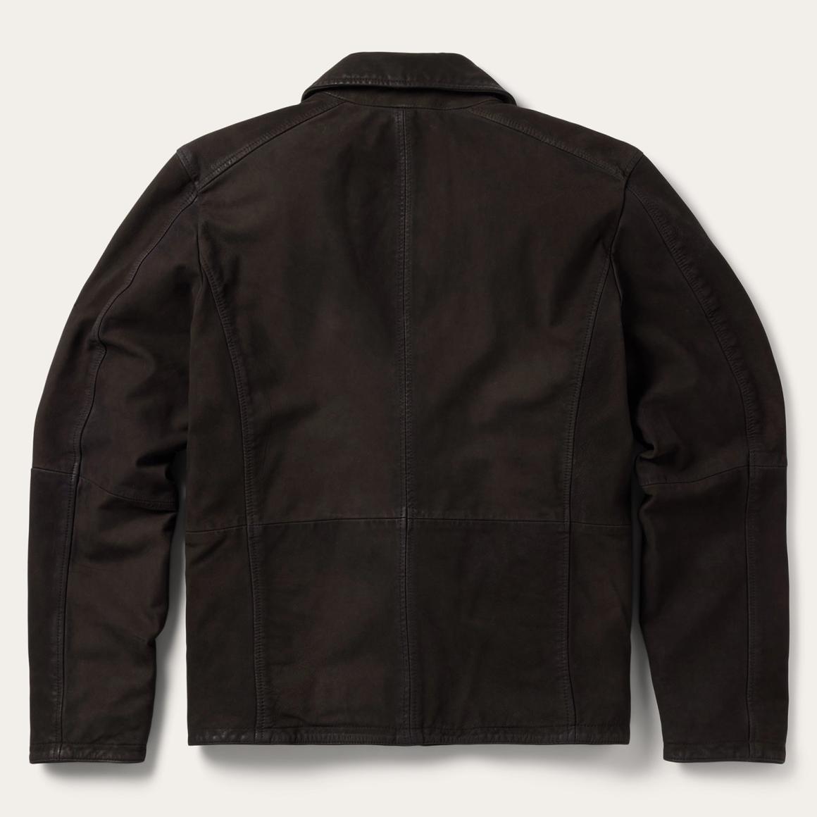 Zip Front Suede Leather Jacket Brown | Men Stetson Jackets