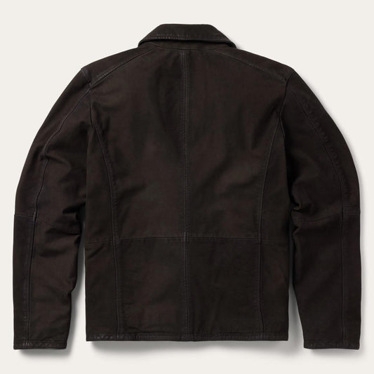 Zip Front Suede Leather Jacket Brown | Men Stetson Jackets